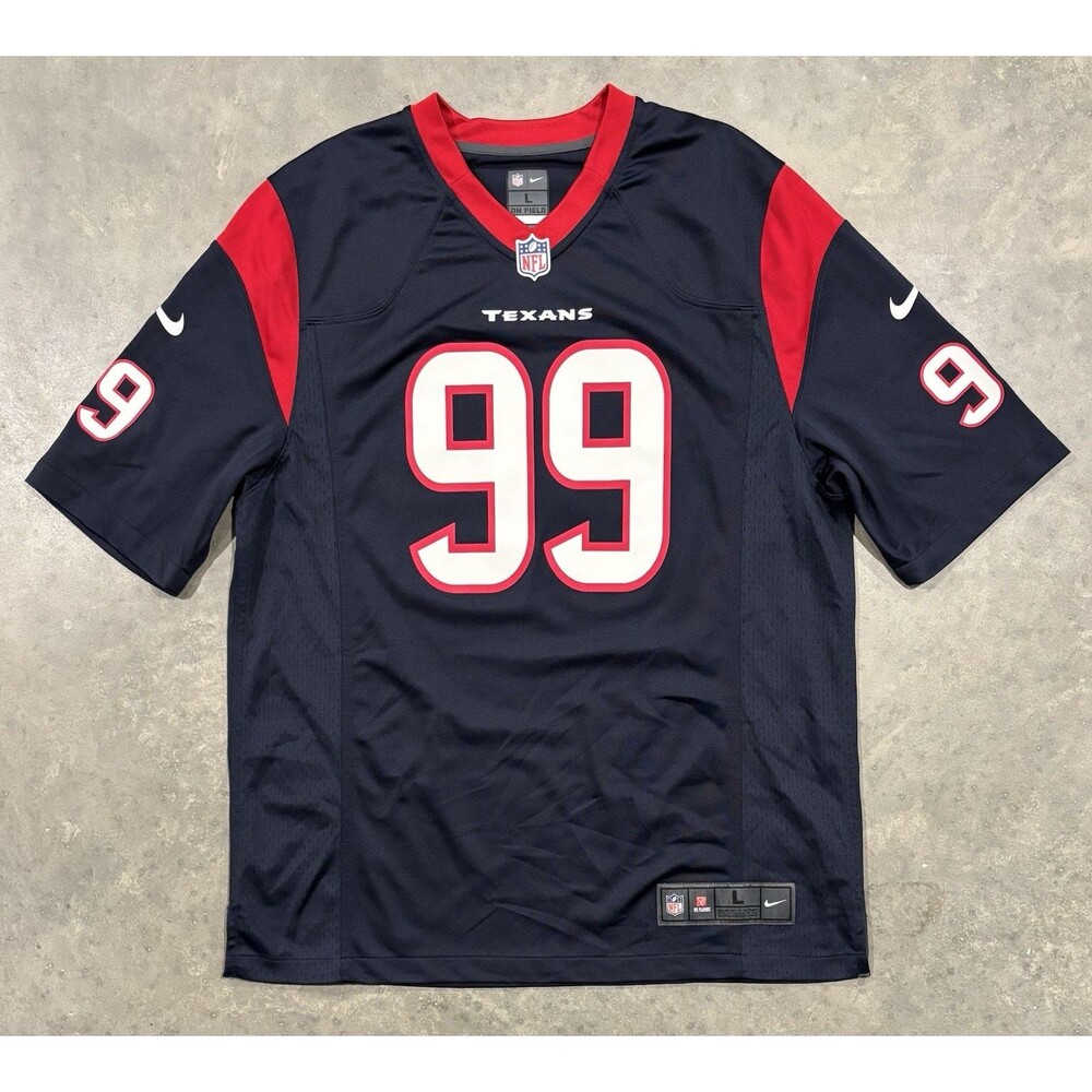 JJ Watt NFL Nike On Field Jersey Houston Texans Mens Large Navy Blue Red #99